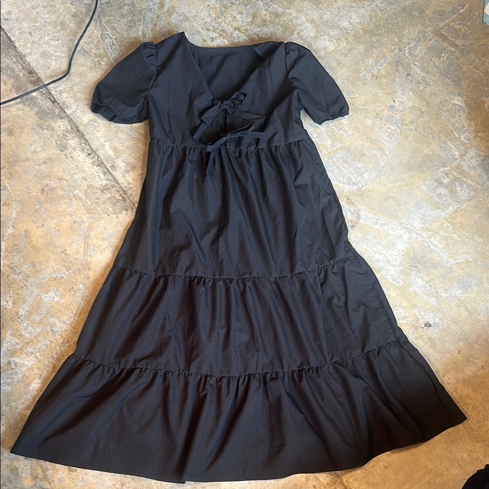 Elegant Black Tiered Dress